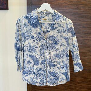 Talbot's Petite Paisley Button Down Top